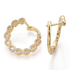 Infinity Clear Cubic Zirconia Hoop Earrings&nbsp;EJEW-M216-11A