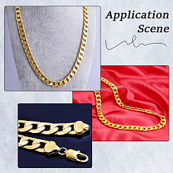 1Pc 8MM Brass Cuban Link Chain Necklaces for Men&nbsp;NJEW-SP0001-19