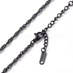304 Stainless Steel Singapore Chain Necklace for Men Women&nbsp;NJEW-K245-013C