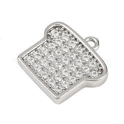Brass Micro Pave Clear Cubic Zirconia Charms&nbsp;KK-L238-18P