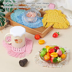 5Pcs 5 Colors Cotton Macrame Cup Mats&nbsp;AJEW-MB0001-03