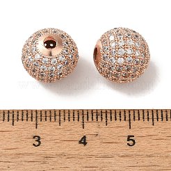 Rack Plating Brass Pave Clear Cubic Zirconia Beads&nbsp;KK-M285-09RG
