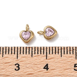 304 Stainless Steel Micro Pave Cubic Zirconia Pendants&nbsp;STAS-L022-396A-G