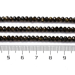Natural Golden Sheen Obsidian Beads Strands&nbsp;G-G139-B24-01