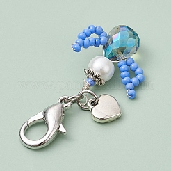 Angel Glass Seed Beads Pendant Decorations&nbsp;HJEW-MZ00109-05