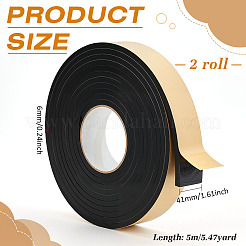 2 Rolls Strong Self Adhesive EVA Foam Tape for Doors and Windows&nbsp;AJEW-BC0009-89