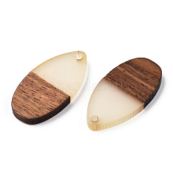 Walnut Wood & Luminous Glow in the Dark Resin Pendants&nbsp;RESI-N039-77