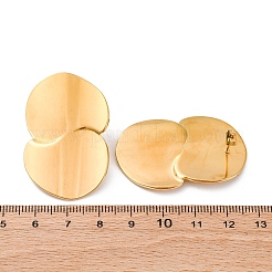 Flat Round 304 Stainless Steel Stud Earrings&nbsp;EJEW-F357-04G