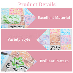 10Pcs 9 Styles PVC/Paper Sticker&nbsp;DIY-CP0011-68