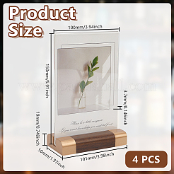4Pcs Rectangle Acrylic Table Card Holder&nbsp;AJEW-AR0005-27A