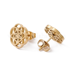 304 Stainless Steel Flower Stud Earrings for Women&nbsp;EJEW-E163-09G