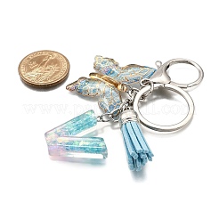 26Pcs Transparent Epoxy Resin & Transparent Acrylic & Faux Suede Tassel Keychain&nbsp;KEYC-JKC01202-22