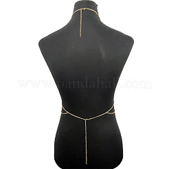 Alloy & Iron Tassel Sexy Body Chains with Blue Acrylic Teardrop Beads for Women&nbsp;WG92352-01