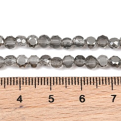 Faceted Flat Round Frosted Crystal Glass Beads Strands&nbsp;GLAA-F007-A03