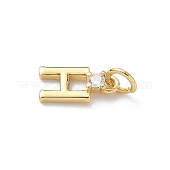 Brass Pave Clear Cubic Zirconia Charms&nbsp;KK-A273-01G-H