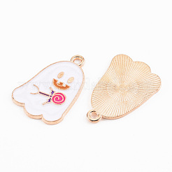 Light Gold Tone Alloy Enamel Pendants&nbsp;ENAM-T018-16