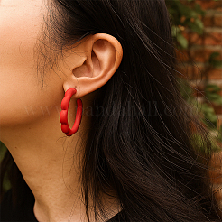 3 Pairs 3 Colors Acrylic C-Shaped Stud Earrings&nbsp;EJEW-GO0002-15