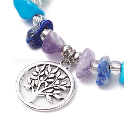Chakra Natural & Synthetic Gemstone Braided Bead Bracelets&nbsp;BJEW-JB09824-05