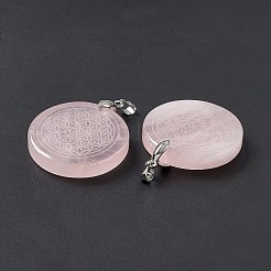 Natural Rose Quartz Pendants&nbsp;G-P491-03P-06