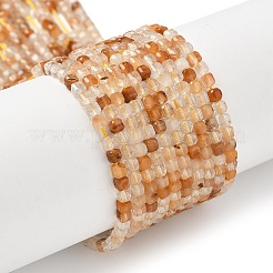 Natural Yellow Rabbit Fur Rutilated Quartz Beads Strands&nbsp;G-L622-A01-3x3mm
