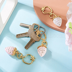 3Pcs Resin Rhinestone Strawberry Pendants Decoration&nbsp;HJEW-TAC0094