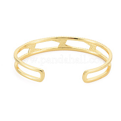 Clear Cubic Zirconia Lightning Bolt Open Cuff Bangle with Enamel&nbsp;BJEW-S141-023