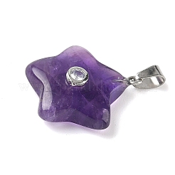 Natural Amethyst Pendants&nbsp;G-P599-06P-02