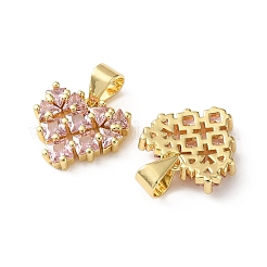 Brass Micro Pave Cubic Zirconia Charms&nbsp;CU-CBA03AF-18A-01