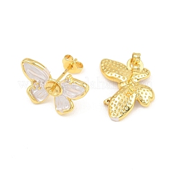 Brass Micro Pave Cubic Zirconia Stud Earring Findings&nbsp;CU-CBAA5EE-03G-A