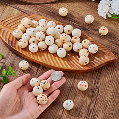 48Pcs 6 Styles Wood European Beads&nbsp;WOOD-TA0002-90