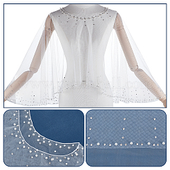 Polyester Gauze Bridal Shawl&nbsp;AJEW-WH0481-225
