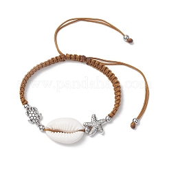 Natural Cowrie Shell Braided Bead Bracelets for Women&nbsp;BJEW-JB11765-04