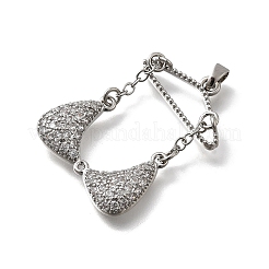 Brass Micro Pave Cubic Zirconia Charms&nbsp;KK-P336-03B-P