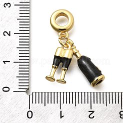 Brass Enamel Goblets & Wine Bottle European Dangle Charms Large Hole Pendants&nbsp;KK-Z093-08G-02