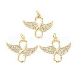 Brass Cubic Zirconia Pendants&nbsp;ZIRC-C022-36G