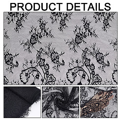 Flower Pattern Polyester Lace Fabric&nbsp;DIY-WH0496-28B