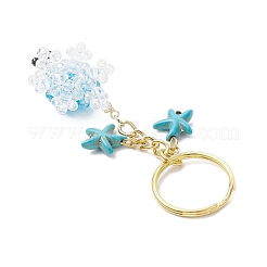 Glass and Synthetic Turquoise Turtle keychains&nbsp;KEYC-MZ00040-05