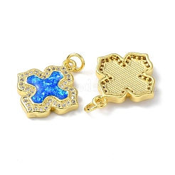 Brass Micro Pave Cubic Zirconia Pendants&nbsp;KK-A197-05G