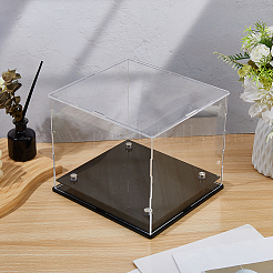 Transparent Acrylic Minifigure Display Cases with Black Base&nbsp;ODIS-WH0108-107