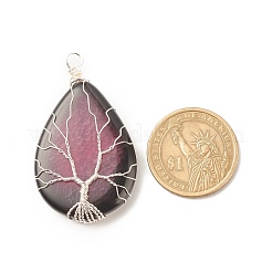 Natural Crackle Agate Pendants&nbsp;PALLOY-JF01526-02
