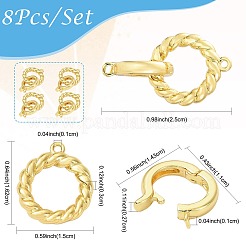 8Pcs Brass Fold Over Clasps&nbsp;KK-FS0002-19G