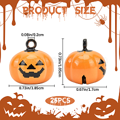 20Pcs Halloween Pumpkin Bell &nbsp;KKB-GF0001-01