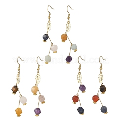Hollow 316 Surgical Stainless Steel & Gemstone Dangle Earrings for Women&nbsp;EJEW-JE07505