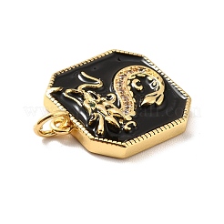 Rack Plating Brass Micro Pave Cubic Zirconia Pendants&nbsp;KK-M230-18G