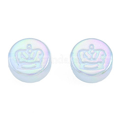 Rainbow Iridescent Plating Acrylic Beads&nbsp;OACR-N010-067