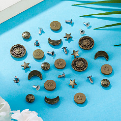 50Pcs 5 Styles Alloy River Studs&nbsp;FIND-TA0009-69