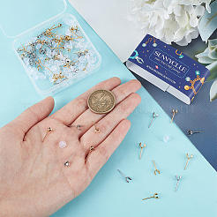 100Pcs 2 Colors 304 Stainless Steel Stud Earring Findings&nbsp;STAS-SC0006-50