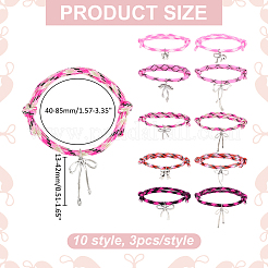 30Pcs 10 Styles Polyester Cord Bracelets&nbsp;BJEW-PH01983