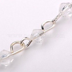 Handmade Bicone Glass Beads Chains for Necklaces Bracelets Making&nbsp;AJEW-JB00048-01