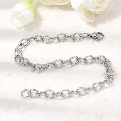 201 Stainless Steel Cable Chain Bracelets&nbsp;STAS-T077-15P